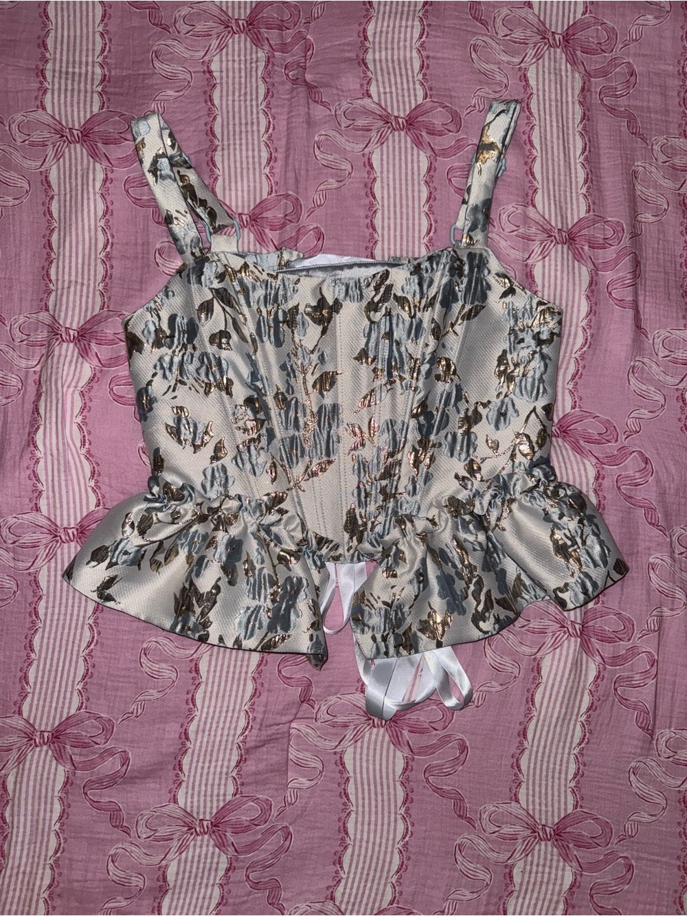Sugar Thrillz Floral Jacquard corset top